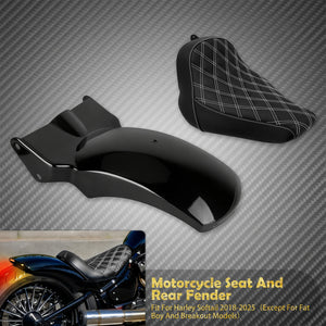 Selle Solo Conducteur avec Garde-Boue et Feu LED Intégré - Harley-Davidson Softail 2018-2025 – photo 7/10