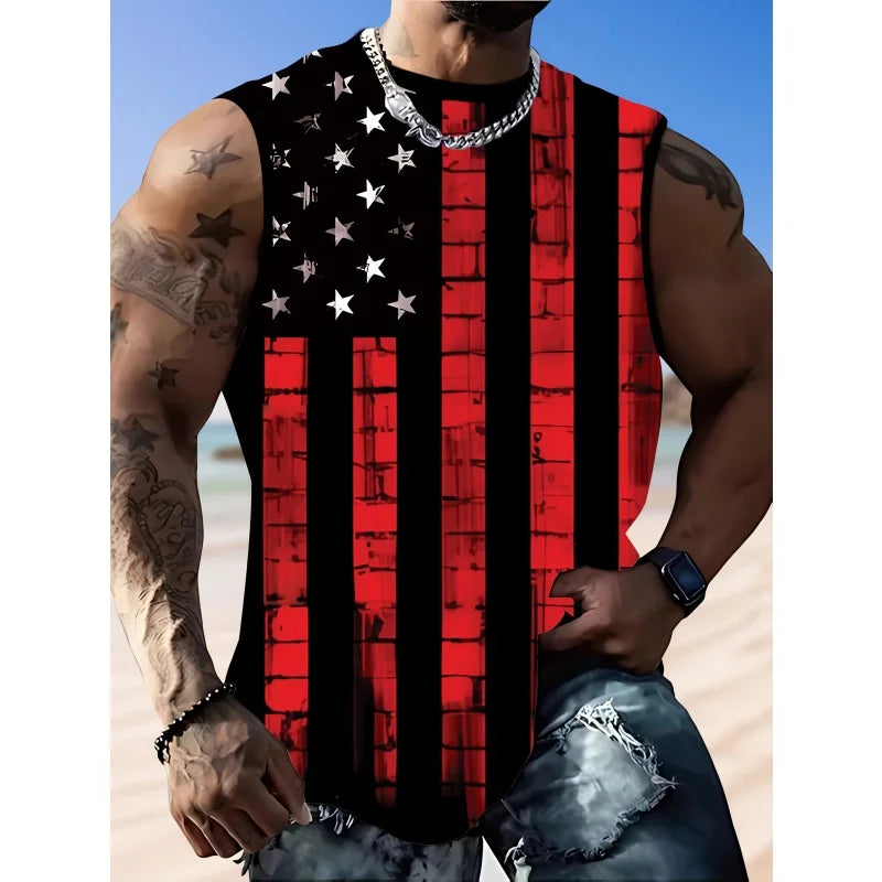 Débardeur homme aigle crâne drapeau USA - vue 3