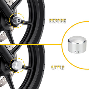 Caches d'écrou d'axe avant pour Harley Sportster Dyna Softail - vue 2