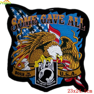 Écusson dorsal brodé biker punk crâne aigle - vue 24