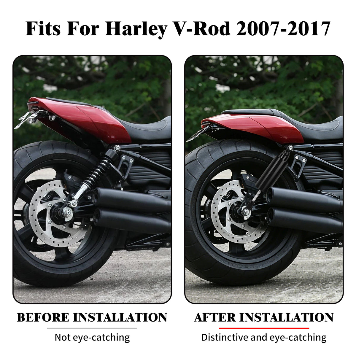 Kit de suspension pneumatique arrière pour Harley-Davidson V-Rod Muscle/Night Rod (2007-2017)