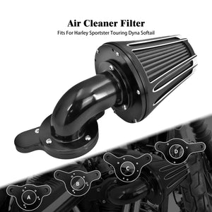 Filtre à air noir en aluminium usiné pour moto Harley-Davidson - vue 1