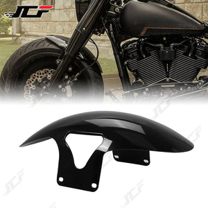 Garde-boue avant moto noir brillant pour Harley-Davidson Softail Fat Boy - vue 3
