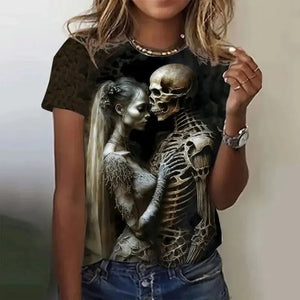 T-shirt Femme Crâne Rose Vintage Oversize - vue 17