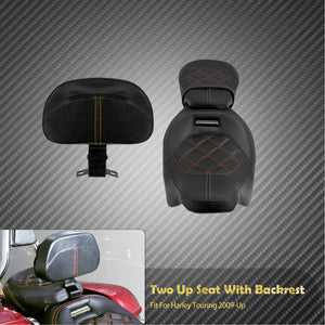 Selle Two-Up Conducteur/Passager avec Dossier Avant - Harley-Davidson Touring 2009 et plus – photo 7/9