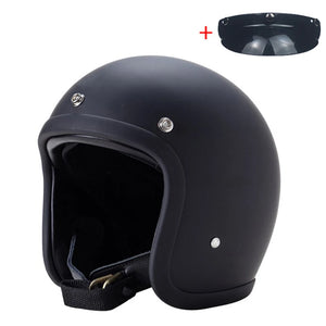 Casque jet vintage 3/4 ouvert - vue - vue 1