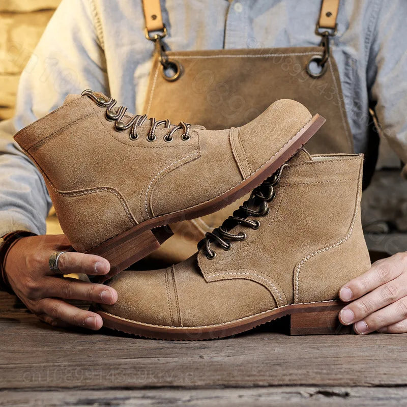 Bottines cargo cuir motard - vue 2