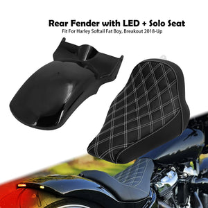 Kit garde-boue arrière raccourci et selle solo avec feux LED pour Harley Softail - vue 7