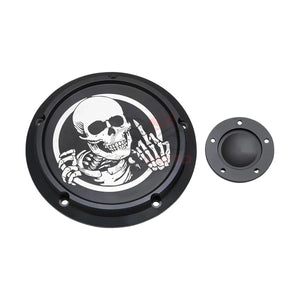 Derby cover noir gravé pour Harley Touring Softail Dyna - vue 13