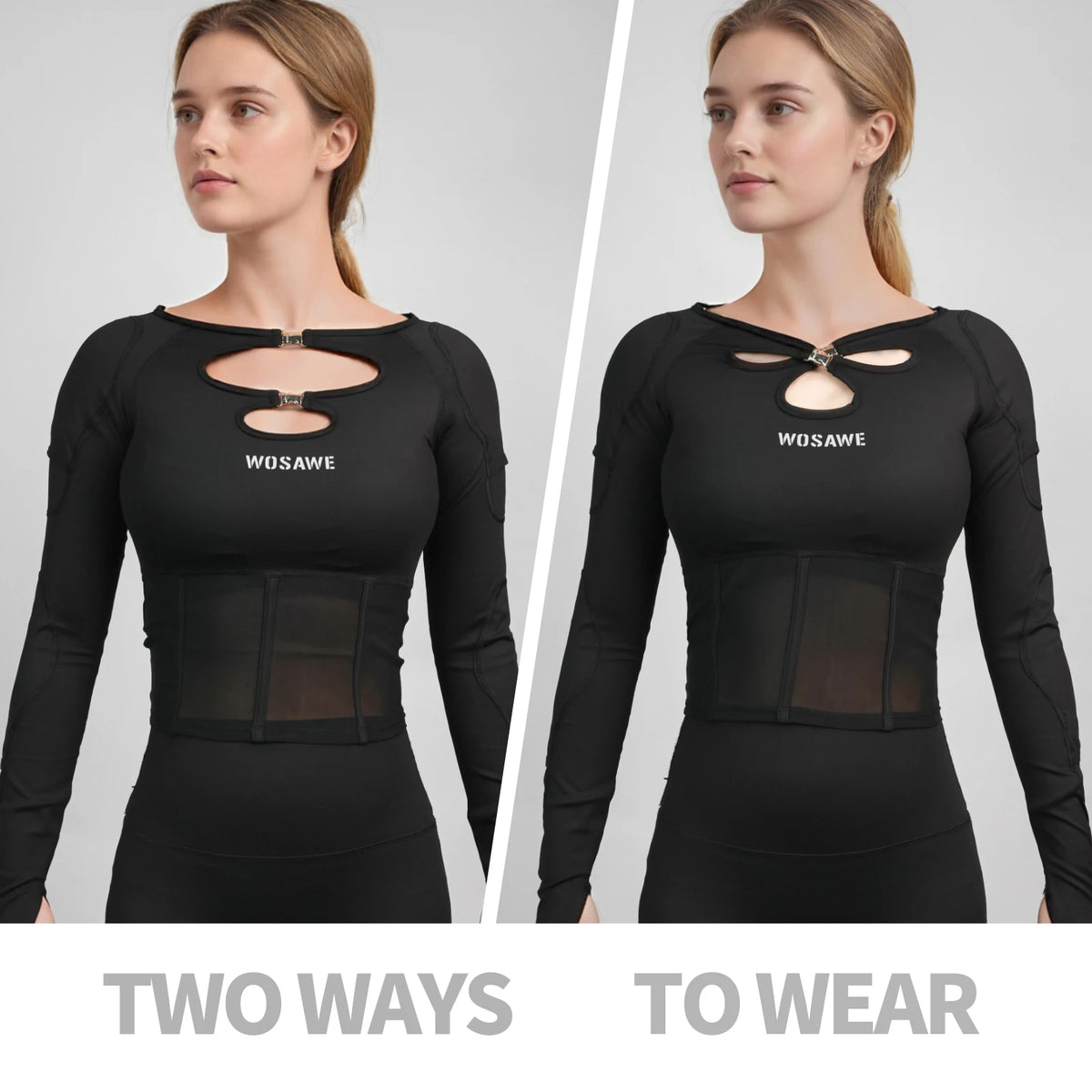 Blouson moto femme WOSAWE été mesh noir - vue 2