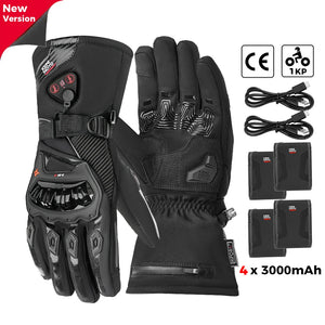 Gants moto chauffants noirs - vue sur main - vue 21