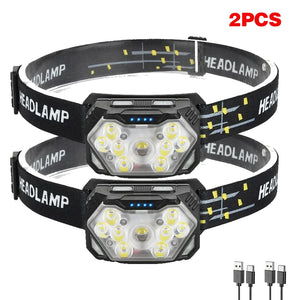 Lampe frontale LED 9 diodes, rechargeable USB, détecteur de mouvement – photo 8/15