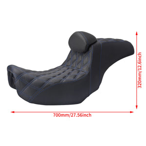 Selle biplace avec dossier pour Harley-Davidson Dyna - vue 6