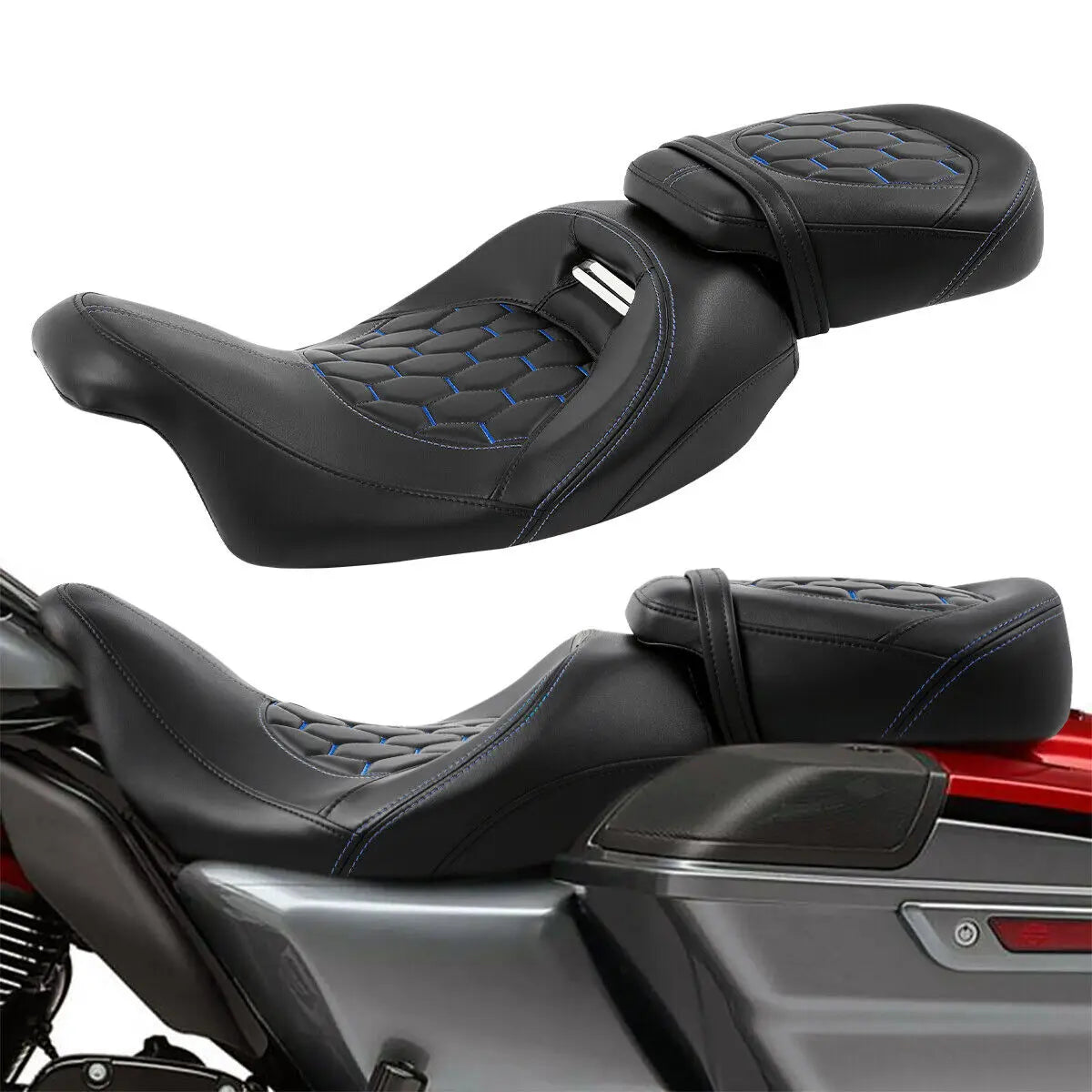 Selle conducteur-passager pour Harley-Davidson Touring (Road King, Street Glide, Road Glide)