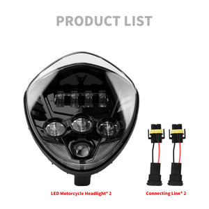 Phare LED rond noir pour moto, feux de croisement et route - vue 5