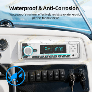 Autoradio marine 1 DIN Bluetooth avec lecteur MP3, écran LCD, AM/FM/RDS - vue 5