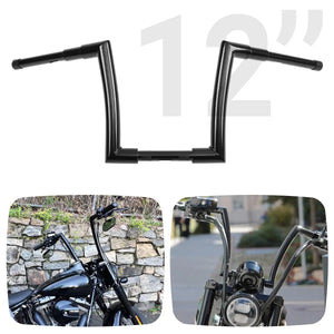 Guidon ape hanger fat bar 12 pouces pour Harley Road King - vue 1