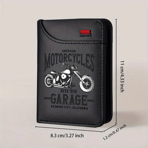 Portefeuille biker marron en cuir PU multi-cartes - vue 2