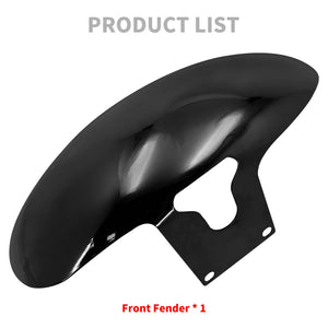 Garde-boue avant en fer noir brillant pour Harley Softail Fat Boy - vue 4