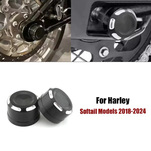 Caches d'écrou d'axe arrière pour Harley Softail - vue 1