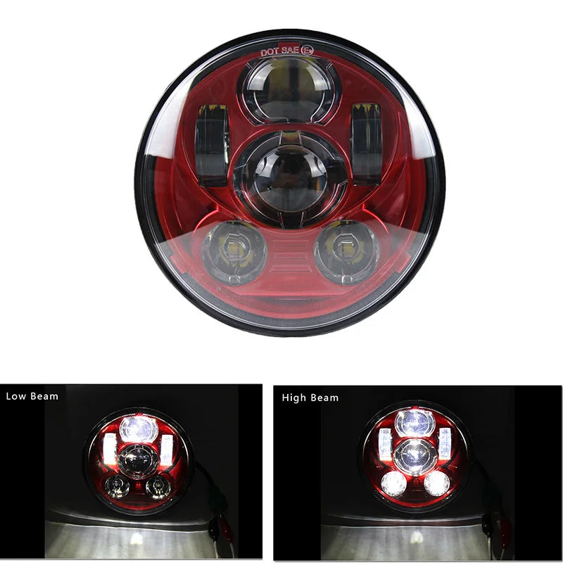 Phare LED rond noir 5,75 pouces avec feu de jour pour Harley-Davidson Dyna - vue 2