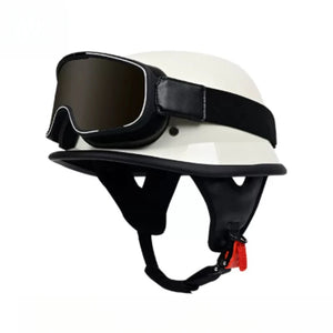 Casque moto demi-jet vintage simili cuir - vue produit - vue 16