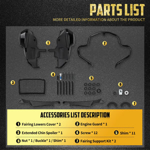 Kit Bas de Carénage + Crash Bar Moteur et Supports - Harley-Davidson Touring CVO Road Glide 2023-2025, FLHX 2024 et plus – photo 8/9