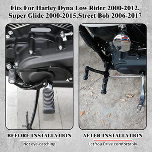 Kit de repose-pieds à commandes avancées noir/chrome pour Harley Dyna Super Glide, Fat Bob et Street Bob – photo 3/8