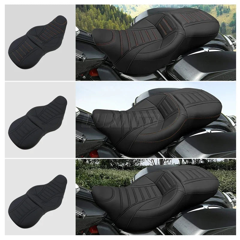 Selle biplace en similicuir pour Harley-Davidson Touring (Road King, Street Glide, Electra Glide)