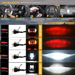 Phare LED 7 pouces noir pour Harley Touring - vue 4