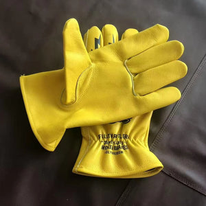 Gants en cuir vachette imprimé tête de mort - vue produit - vue 3