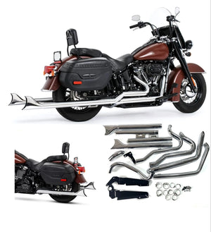 Ligne d'échappement queue de poisson pour Harley Softail - vue 1