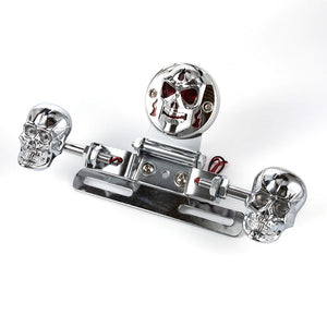 Kit feu arrière tête de mort chromé pour Harley Big Twin - vue 4