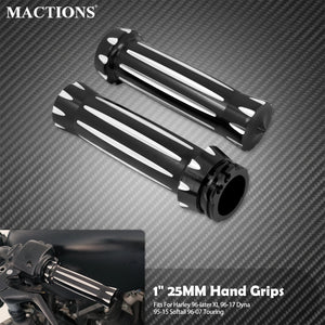 Poignées de Guidon 1" (25mm) - Harley-Davidson Sportster, Dyna, Softail, Touring, V-Rod – photo 1/7