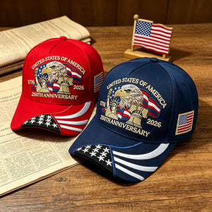 Casquette brodée patriotique avec aigle et drapeau USA - vue 4
