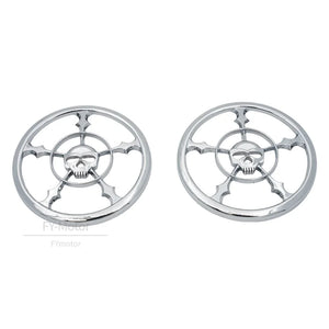 Cache de grille haut-parleur motif tête de mort chromé - vue 4