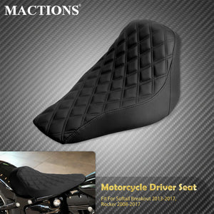 Selle solo pilote profil bas capitonnée losange en simili cuir - Harley Softail Breakout, Rocker FXCW 2008-2017 – photo 1/8