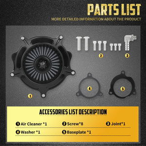 Filtre à air intake pour Harley-Davidson Softail 2025-2026 et Touring CVO, Road Glide, Street Glide 2023-2026 – photo 5/19
