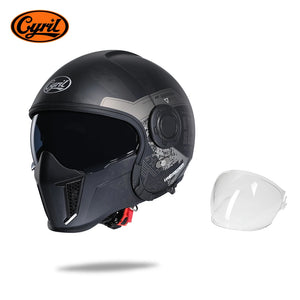 Casque moto modulable rétro, mentonnière relevée - vue 17