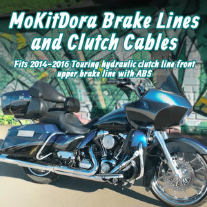 Kit Câble d'Embrayage Hydraulique et Durites de Frein Supérieures pour Guidon Surélevé (12/14/16\") - Harley-Davidson Touring ABS 2014-2016 – photo 2/12