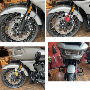 Caches de protection de fourche avant, colliers Noir/Or - Harley-Davidson CVO Road Glide 2023-2024 – photo 3/8