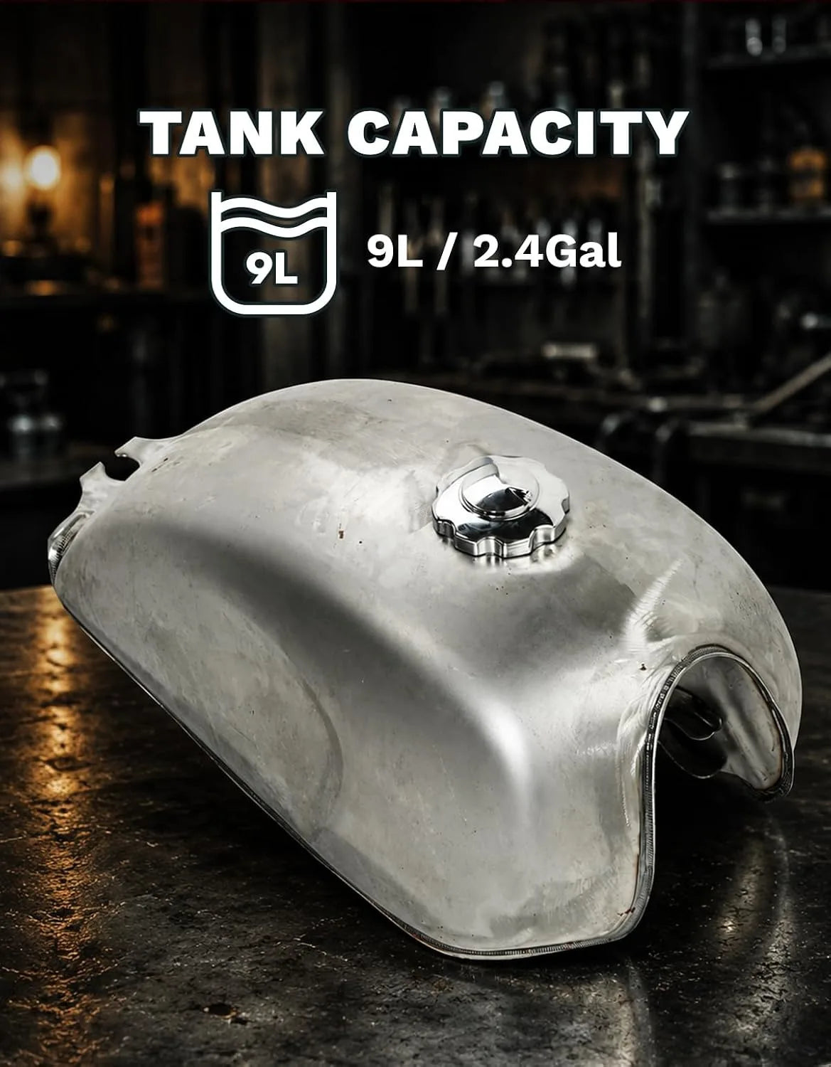 Réservoir d'essence brut non peint pour transformation moto cafe racer - vue 2