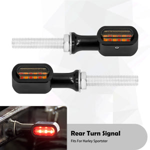 Clignotants LED arrière moto homologués E-Mark rouge/jaune (lot de 2) pour Harley Softail, Touring, Sportster, Dyna - vue 7