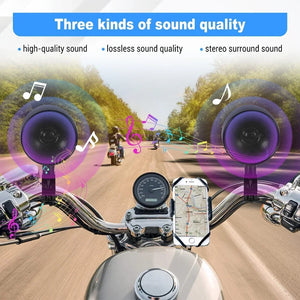 Haut-parleurs moto Bluetooth avec télécommande – 50 W, étanche IP65, montage guidon 26-33 mm - vue 5