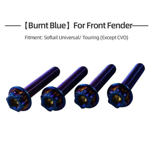 Kit de Boulons Titane Garde-boue Avant / Adaptateur d'Étrier Radial pour Harley Touring, Softail, Sportster – photo 8/14