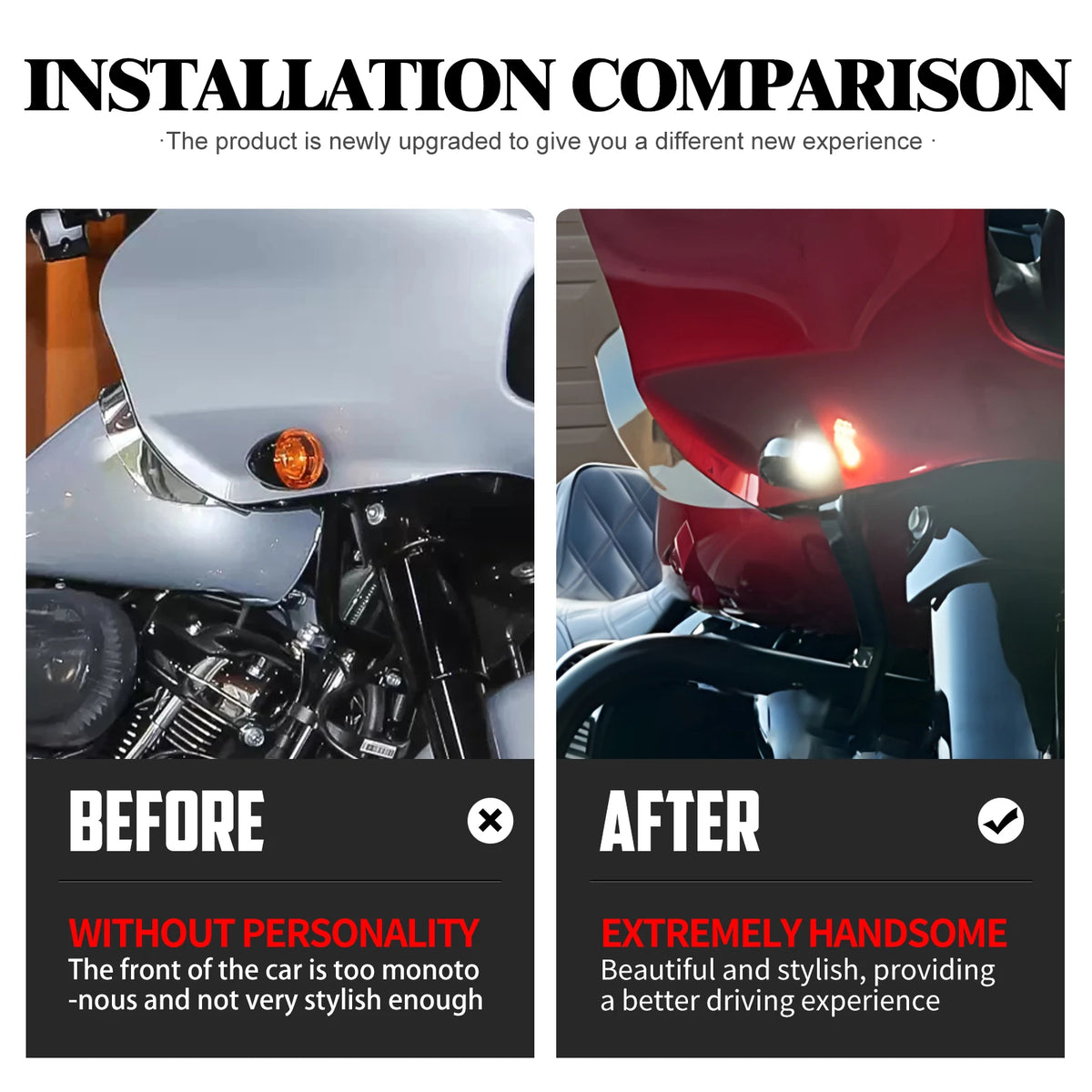 Clignotant LED chromé homologué E-Mark pour Harley-Davidson Road Glide - vue 2