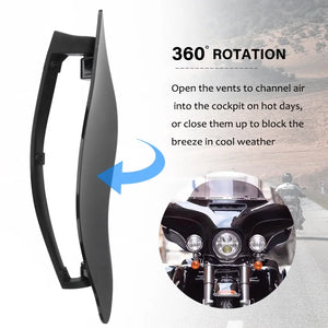 Déflecteurs latéraux noirs pour carénage batwing de moto Harley-Davidson - vue 2