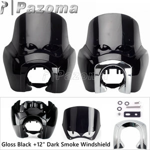 Carénage de phare avec pare-brise pour moto Harley Softail - vue 2