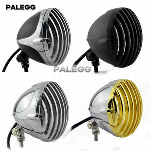 Phare rétro à grille pour Harley chopper bobber - vue 1
