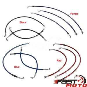 Durite de frein tressée rouge pour moto Harley-Davidson Dyna - vue 5